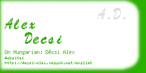alex decsi business card